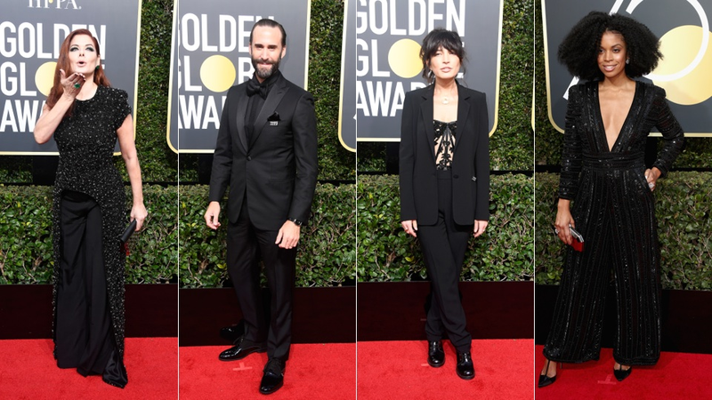 Illustration for article titled Every Look From the Golden Globes Red Carpet, Brought to You by Sexual Harassment and the Color Black